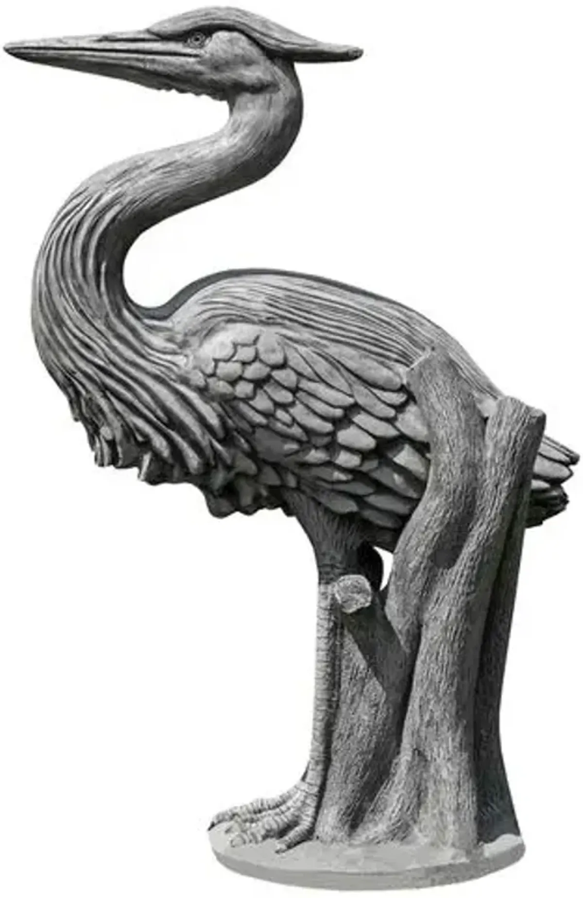 36" Heron Outdoor Statue - Alpine Stone - Campania International - Gray