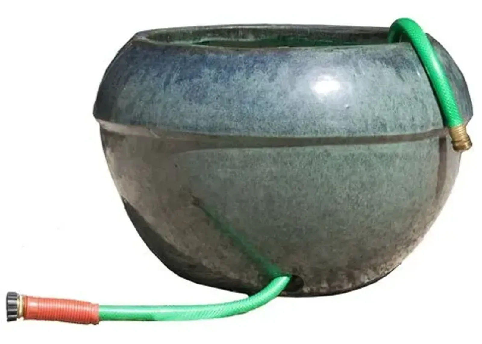 21" Hose Outdoor Cuffed Planter - Antiqued Jade - Campania International - Green - 21"dia x 13.75"h