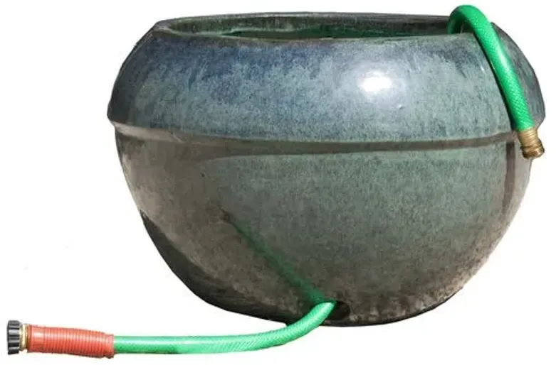 21" Hose Outdoor Cuffed Planter - Antiqued Jade - Campania International - Green - 21"dia x 13.75"h