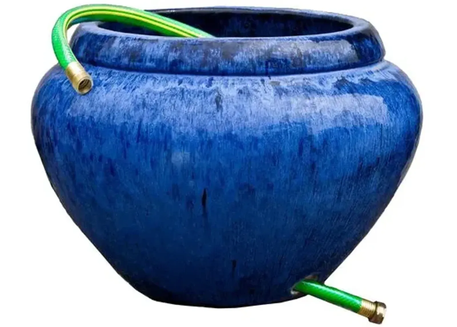 21" Outdoor Hose Pot - Riviera Blue - Campania International