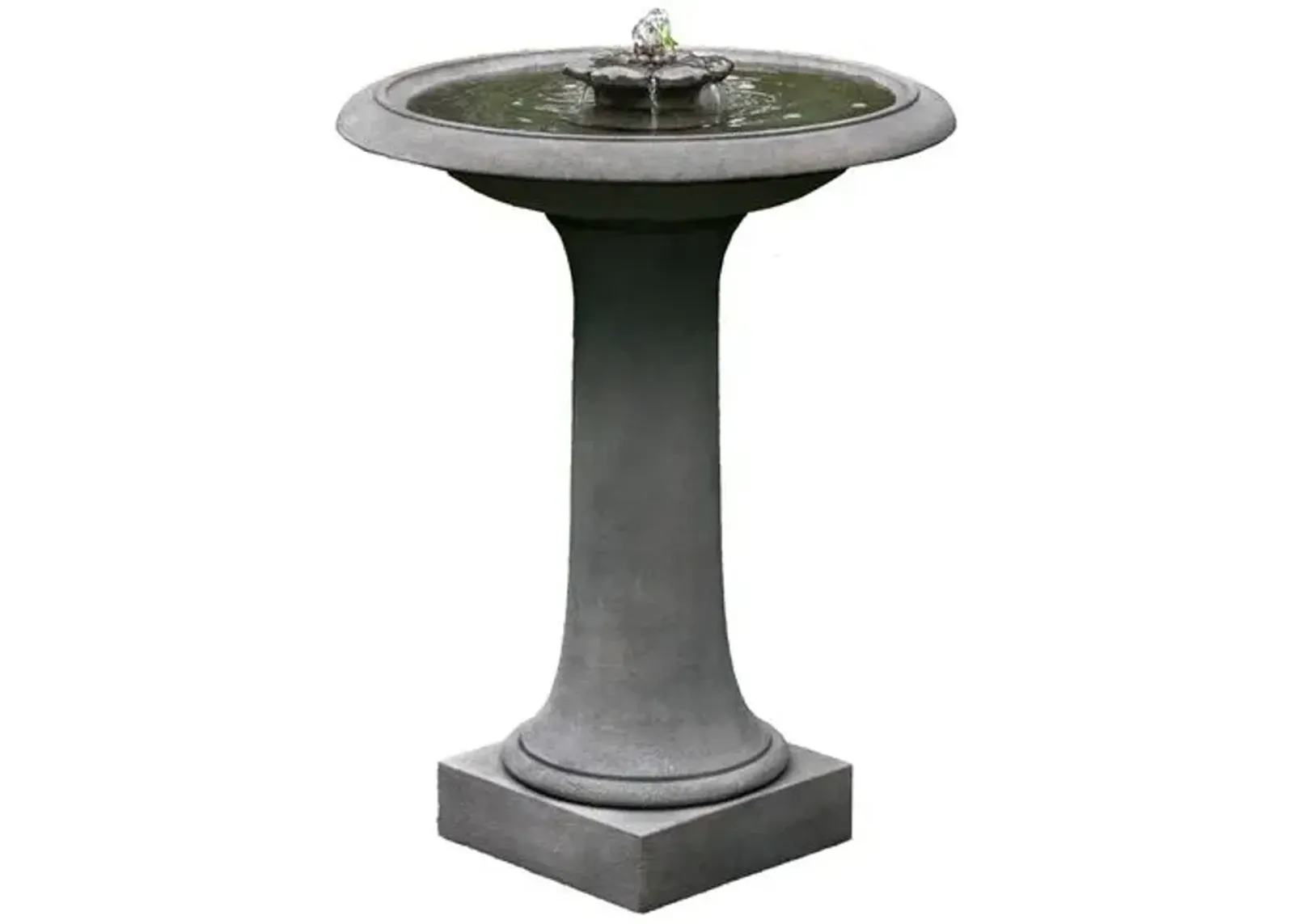 35" Camellia Outdoor Birdbath - Alpine Stone - Campania International - Gray