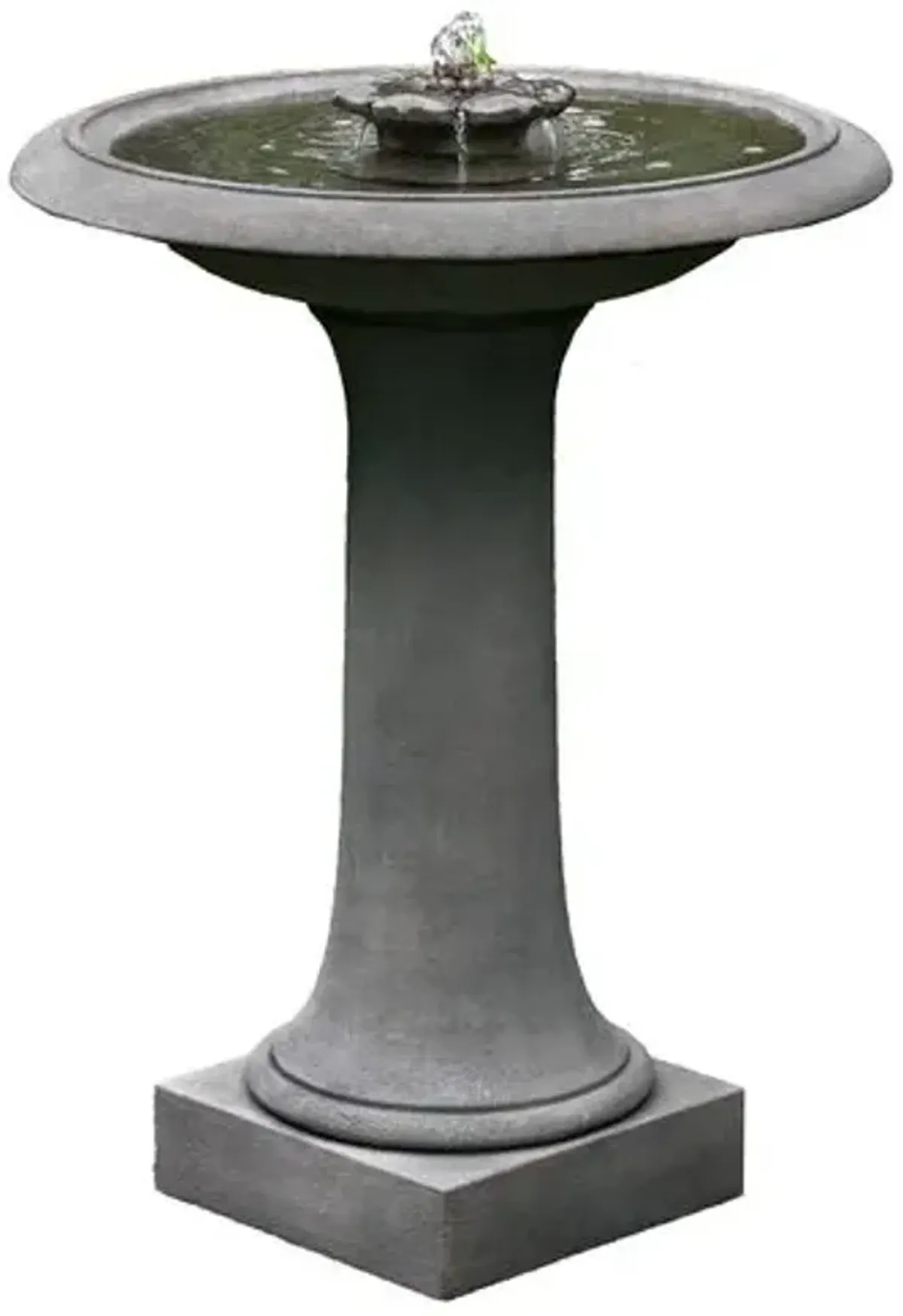 35" Camellia Outdoor Birdbath - Alpine Stone - Campania International - Gray