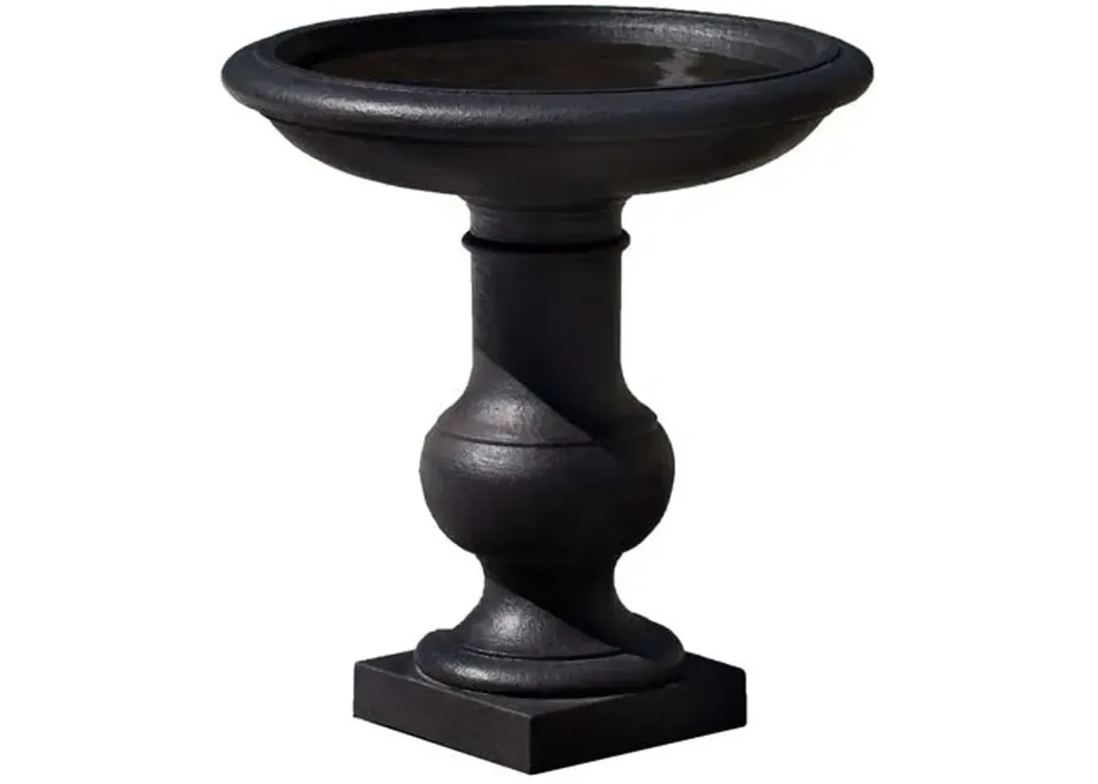 17" Balustrade Outdoor Birdbath - Black - Campania International