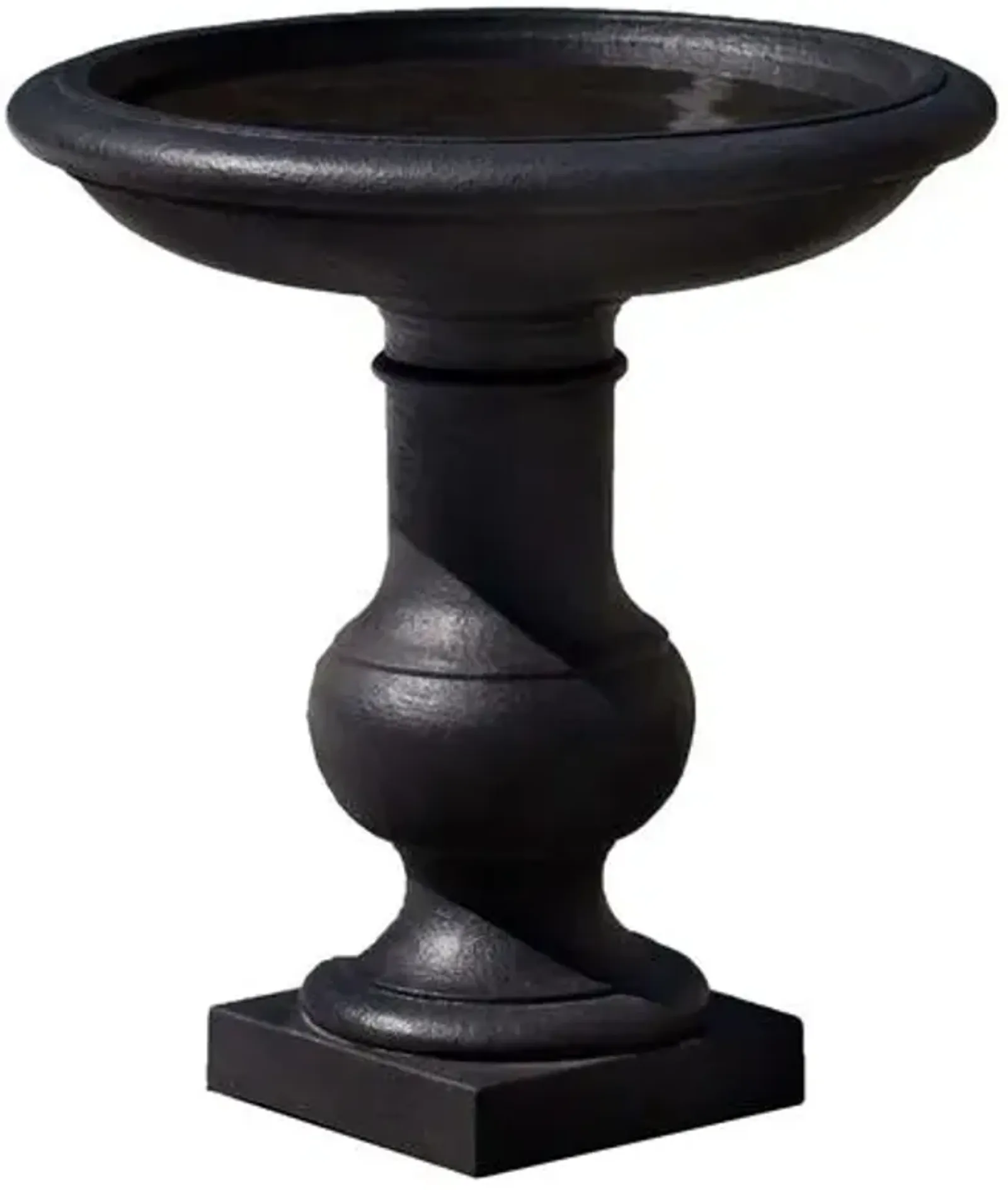 17" Balustrade Outdoor Birdbath - Black - Campania International