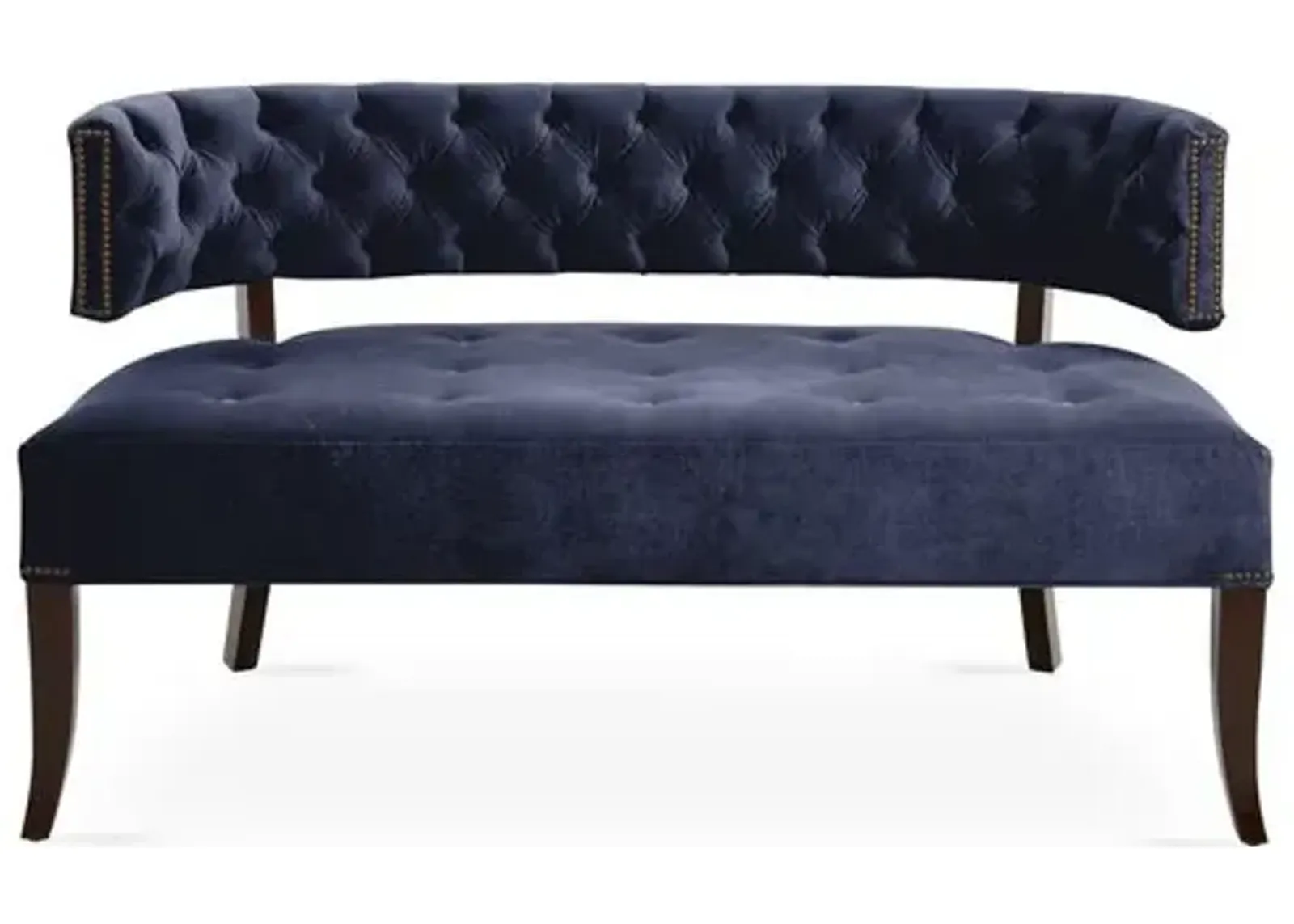 Babette Settee - Midnight Velvet - Haute House Home - Blue