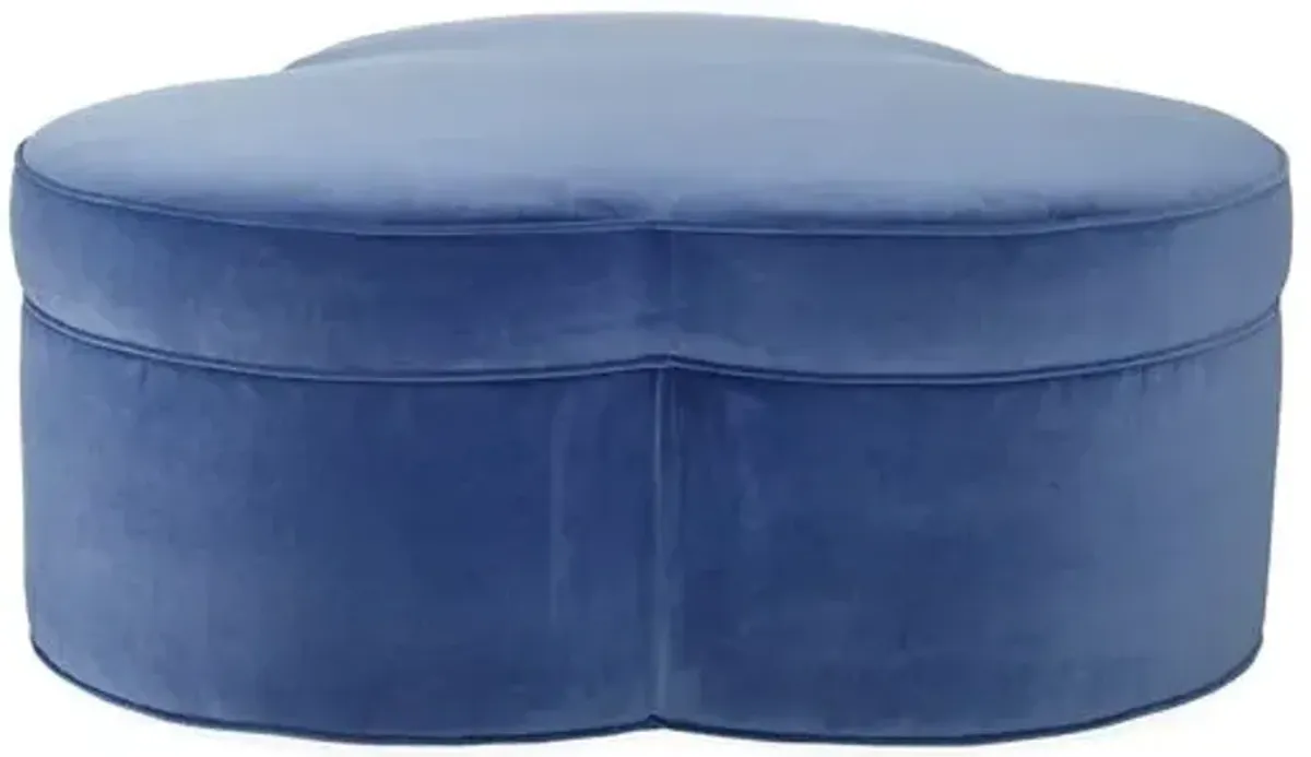 Portsmouth Upholstered Ottoman - Cobalt Velvet - Blue