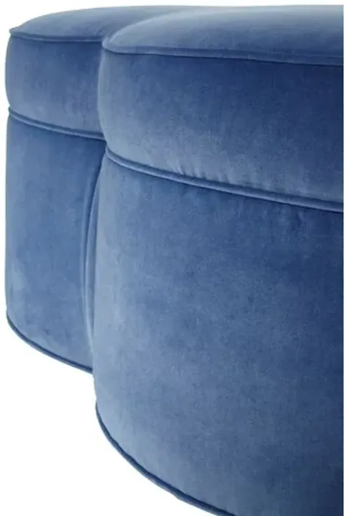 Portsmouth Upholstered Ottoman - Cobalt Velvet - Blue