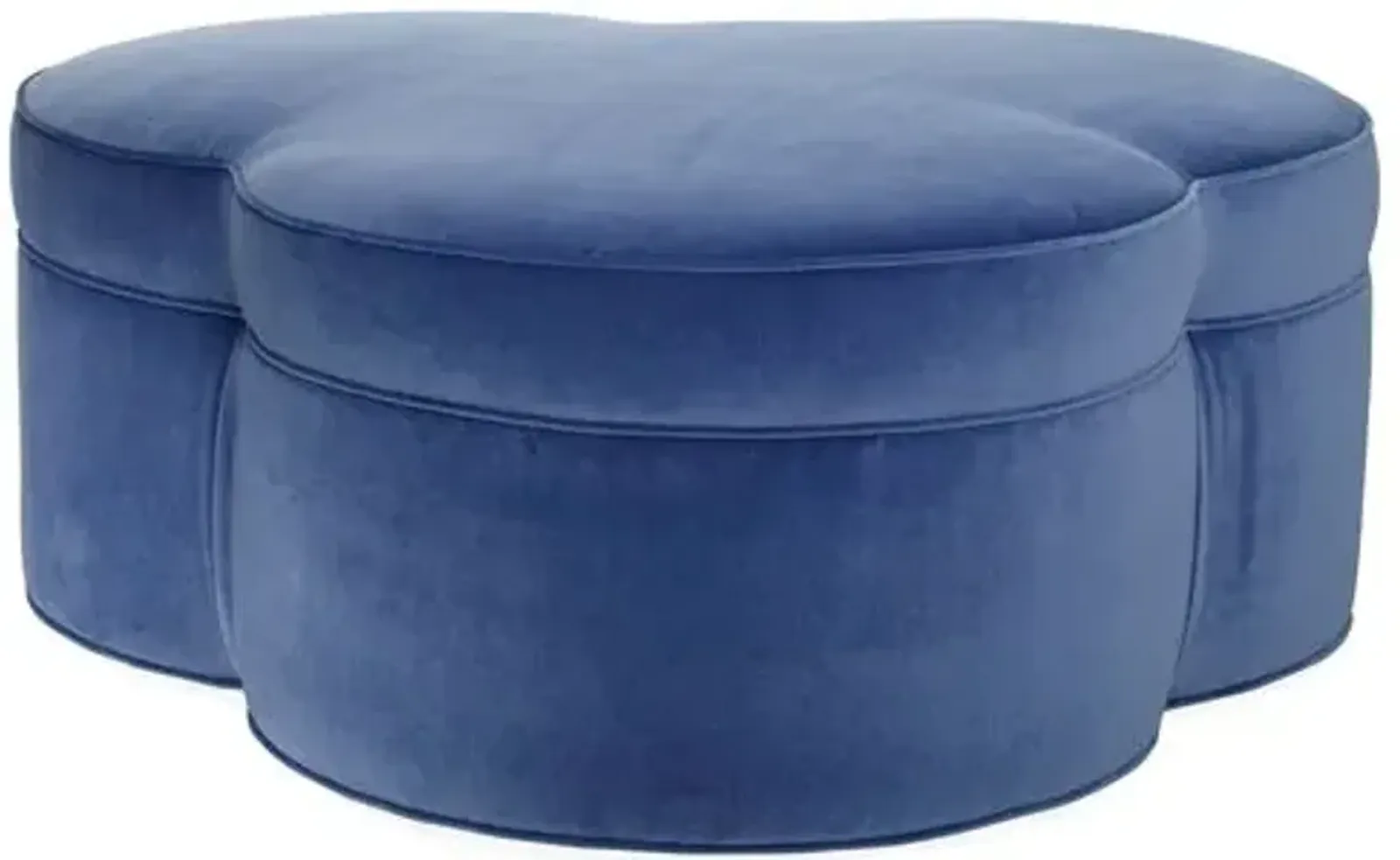 Portsmouth Upholstered Ottoman - Cobalt Velvet - Blue