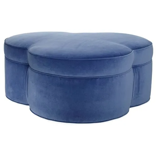 Portsmouth Upholstered Ottoman - Cobalt Velvet - Blue