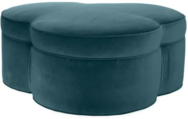 Portsmouth Upholstered Ottoman, Teal Velvet