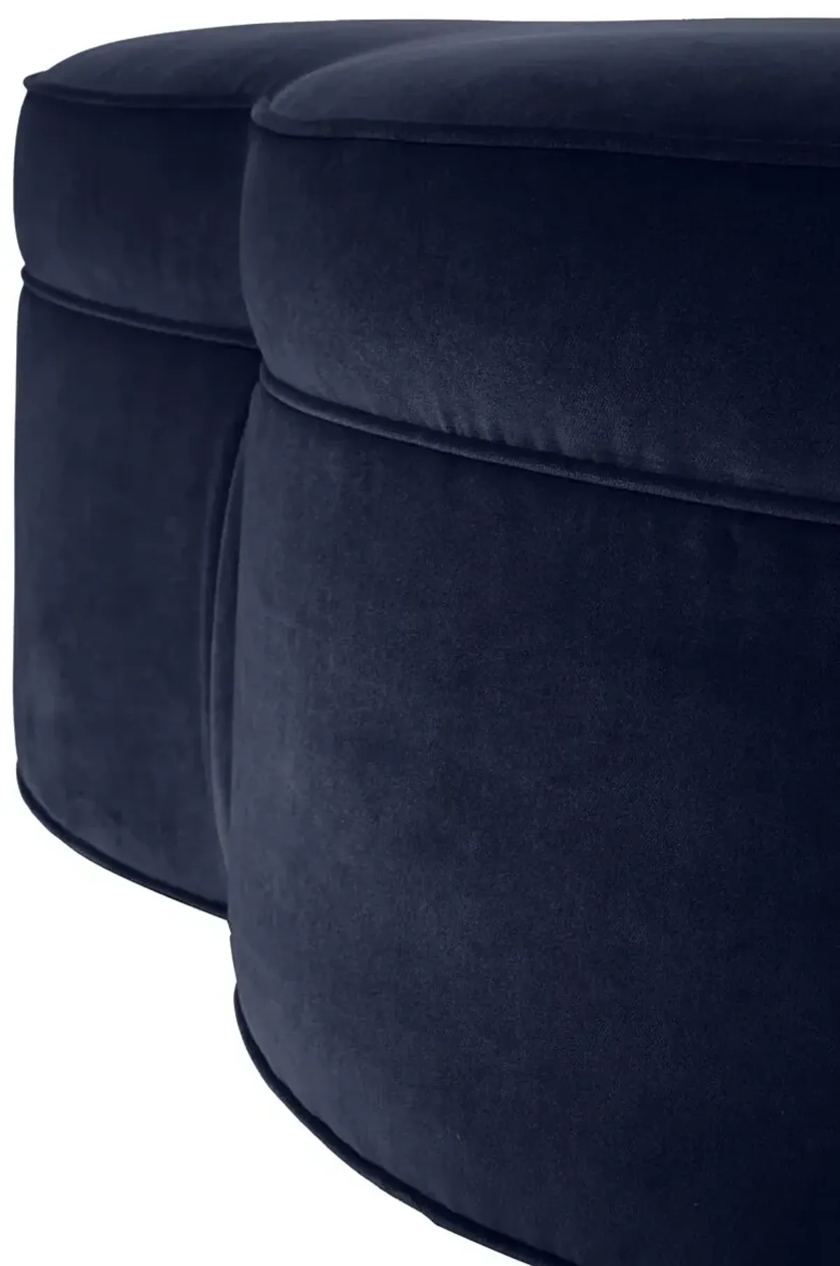 Portsmouth Upholstered Ottoman - Navy Velvet - Blue