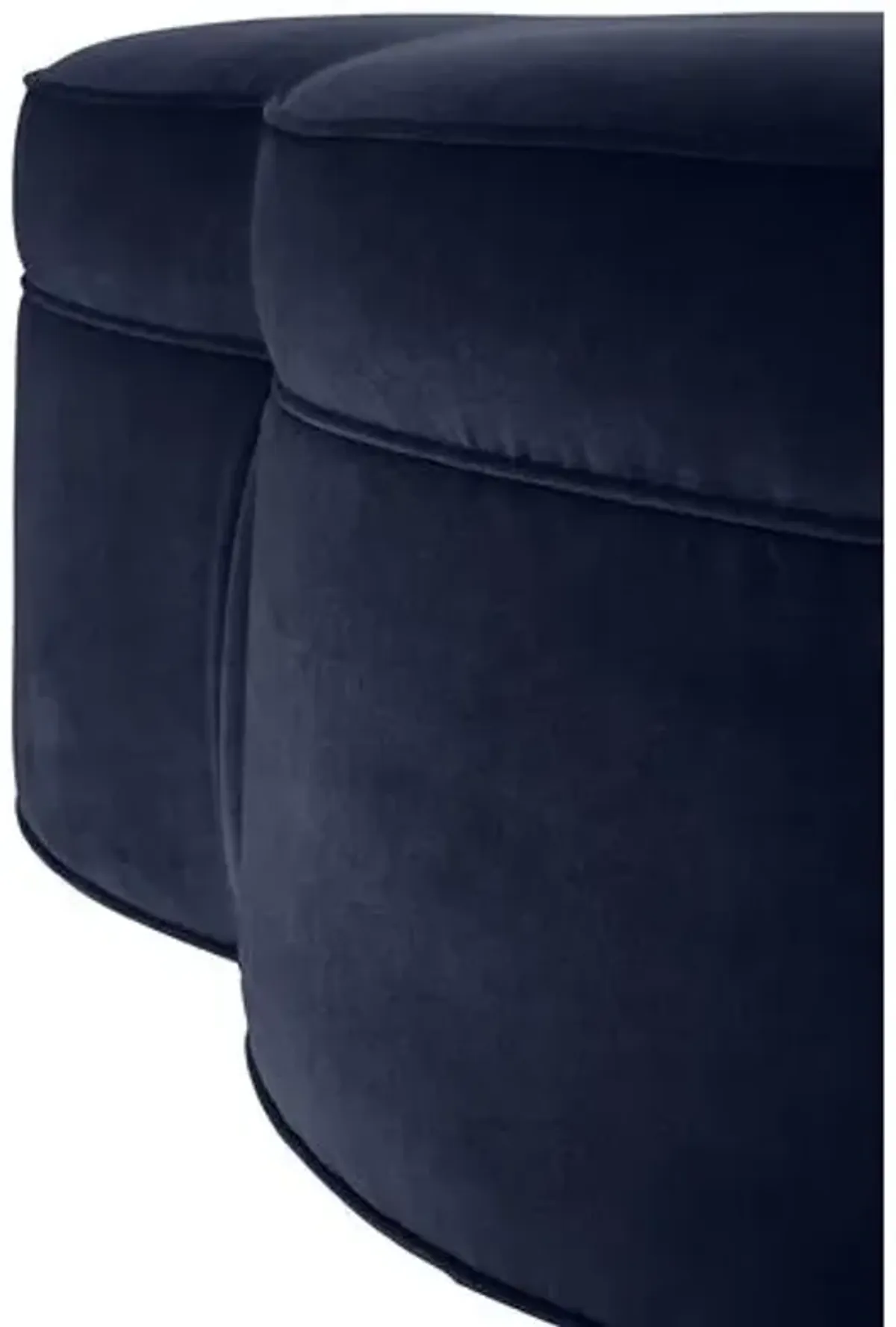 Portsmouth Upholstered Ottoman - Navy Velvet - Blue