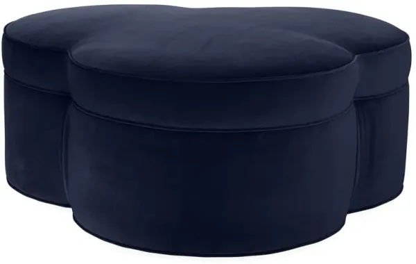 Portsmouth Upholstered Ottoman - Navy Velvet - Blue