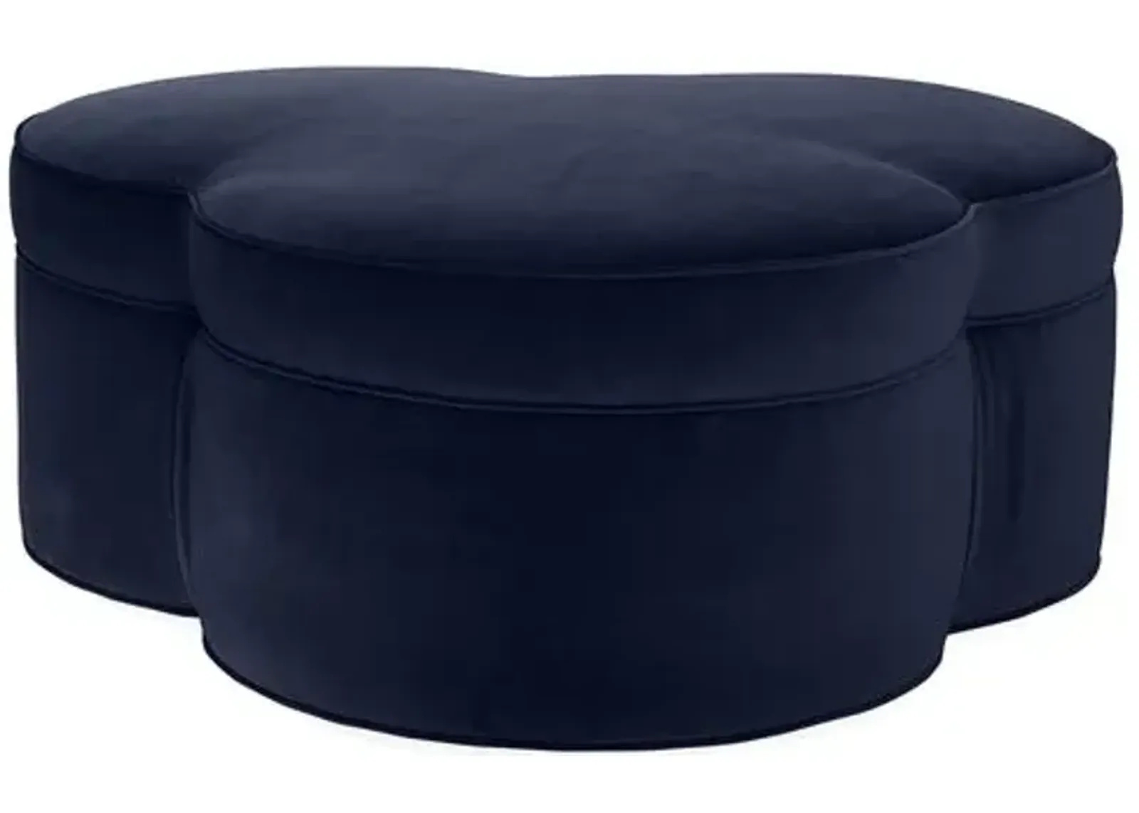 Portsmouth Upholstered Ottoman - Navy Velvet - Blue