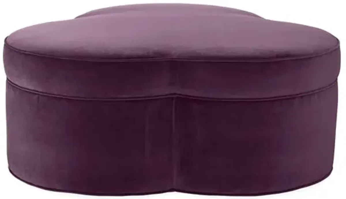 Portsmouth Upholstered Ottoman - Fig Velvet - Purple