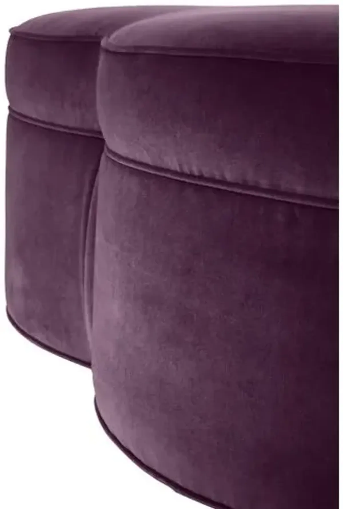 Portsmouth Upholstered Ottoman - Fig Velvet - Purple