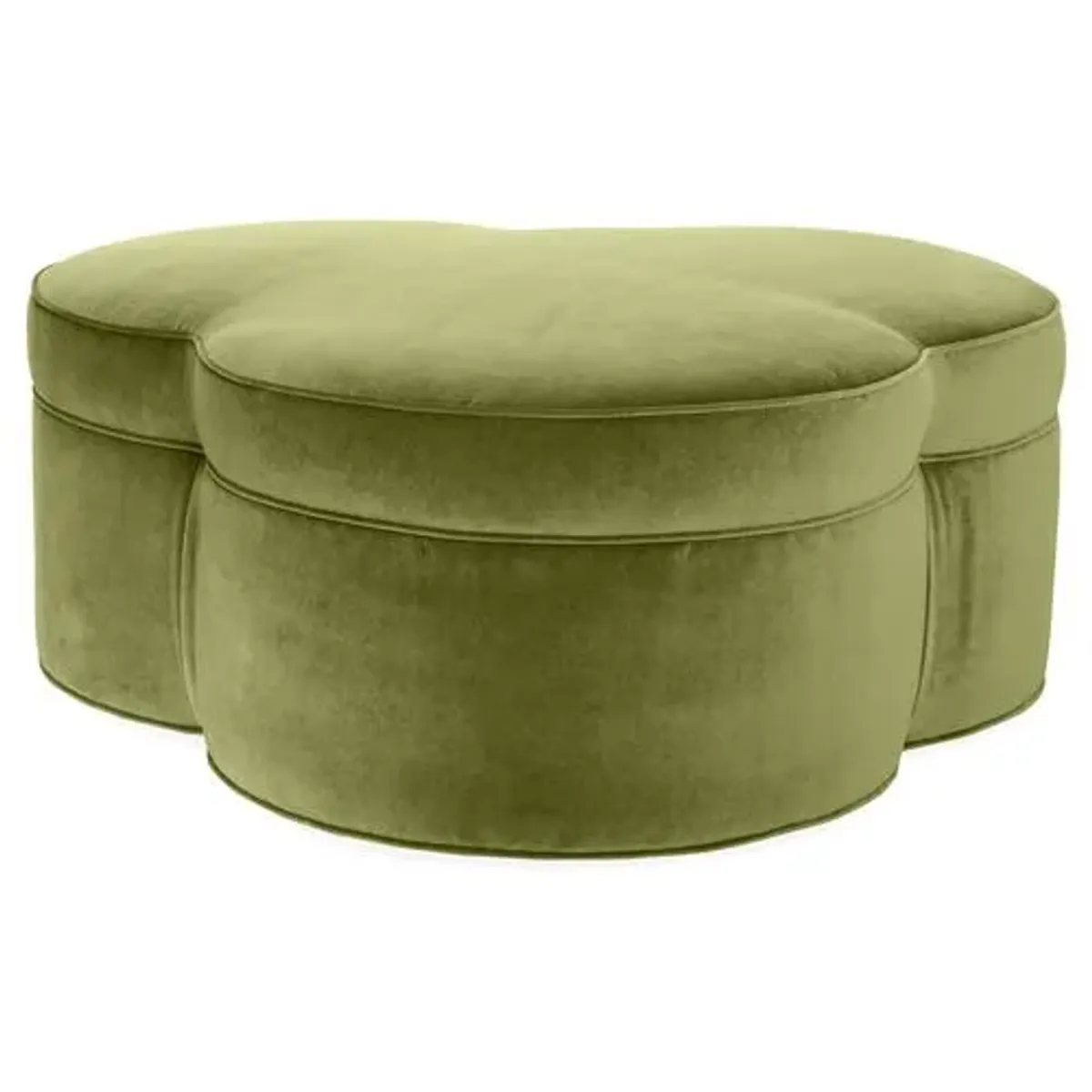 Portsmouth Upholstered Ottoman - Moss Velvet - Green