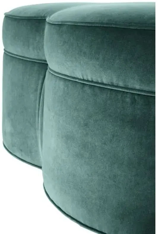 Portsmouth Upholstered Ottoman - Jade Velvet - Green