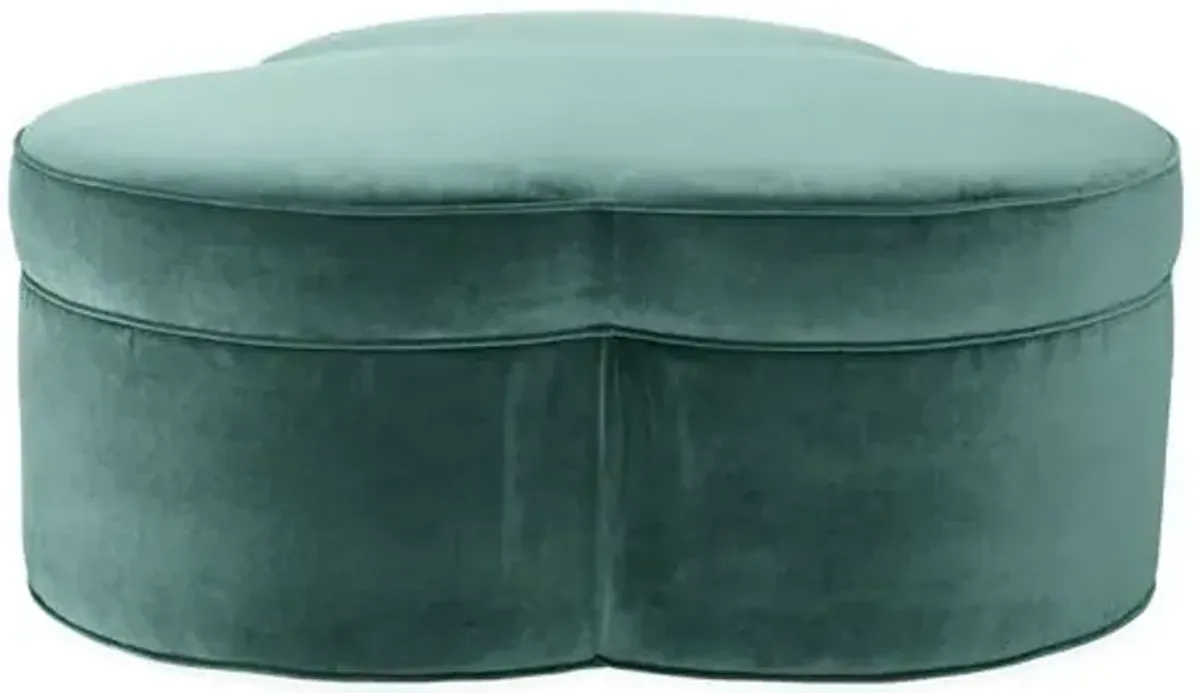 Portsmouth Upholstered Ottoman - Jade Velvet - Green