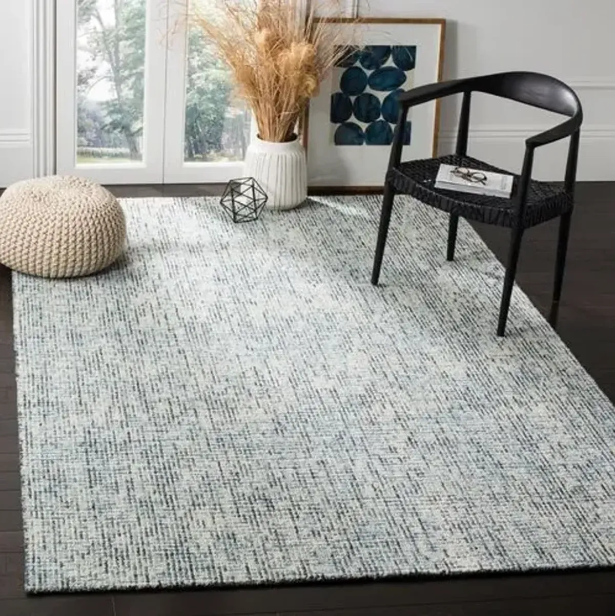 Trager Rug - Blue/Ivory - Blue