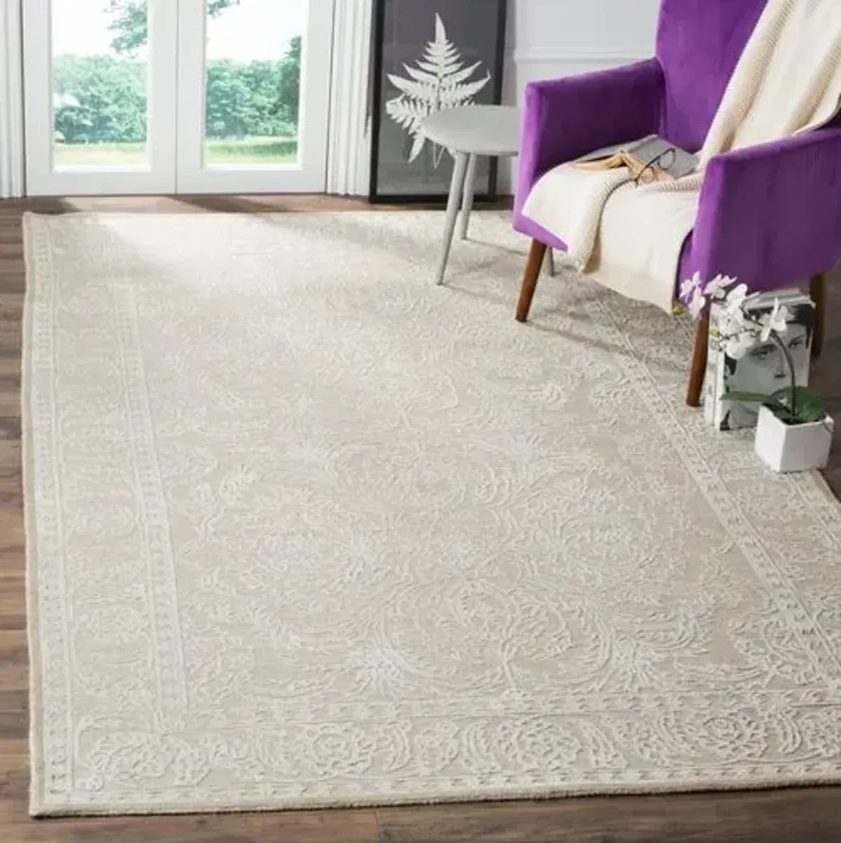 Toric Hand-Knotted Rug - Gray/Pearl - Ivory - Ivory