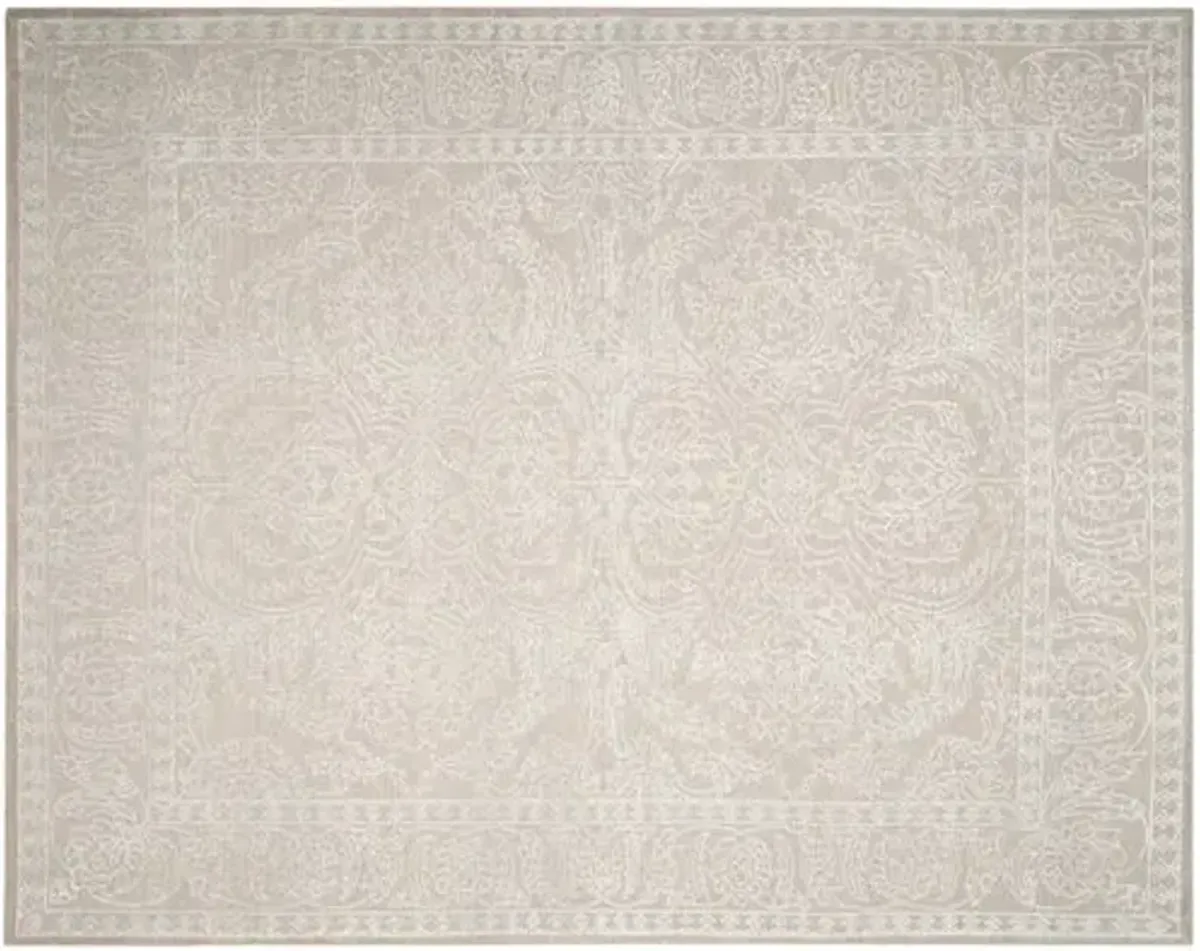 Toric Hand-Knotted Rug - Gray/Pearl - Ivory - Ivory