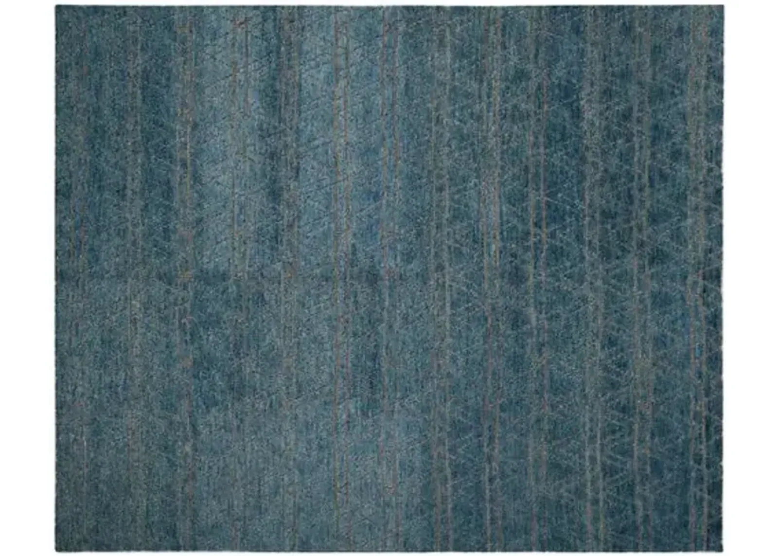 Zobelle Hand-Knotted Rug - Teal - Blue - Blue