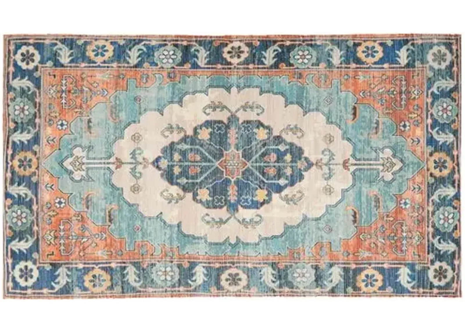 Chatwin Rug - Blue/Coral - Blue