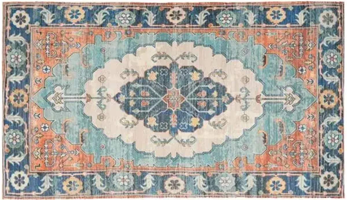 Chatwin Rug - Blue/Coral - Blue