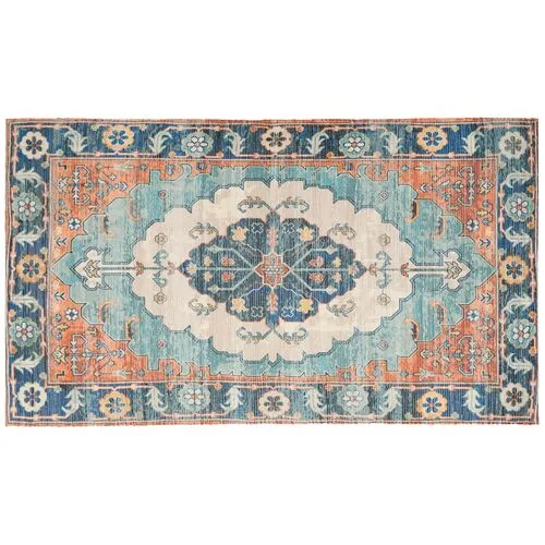 Chatwin Rug - Blue/Coral - Blue