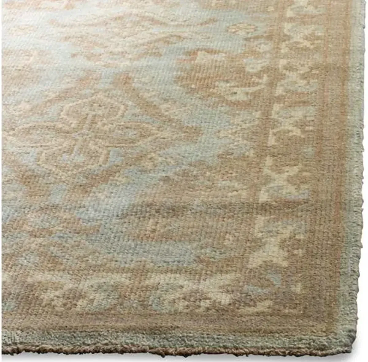 Moreau Hand-Knotted Rug - Light Blue/Beige - Beige