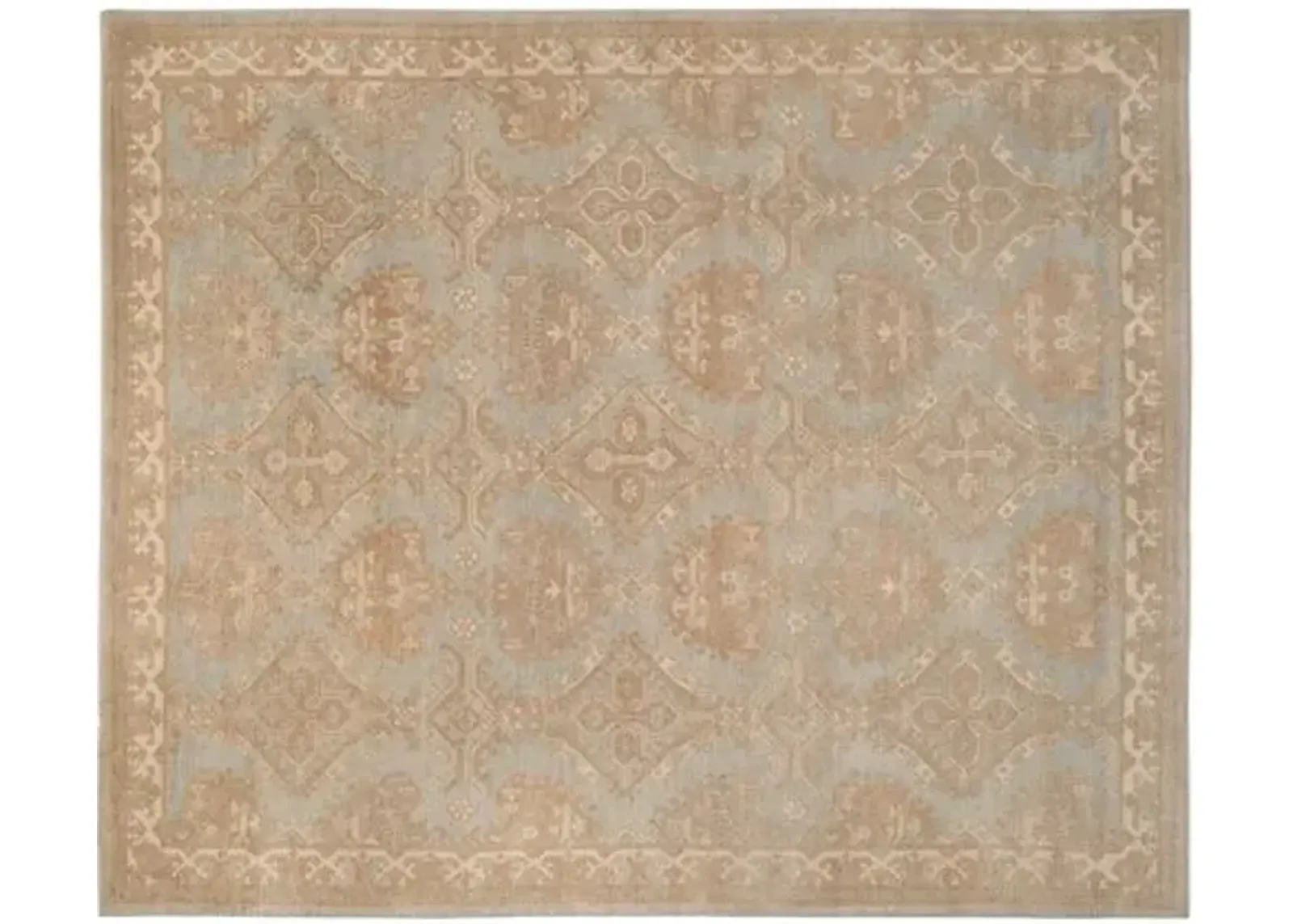 Moreau Hand-Knotted Rug - Light Blue/Beige - Beige