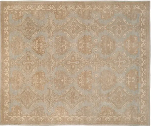 Moreau Hand-Knotted Rug, Light Blue/Beige