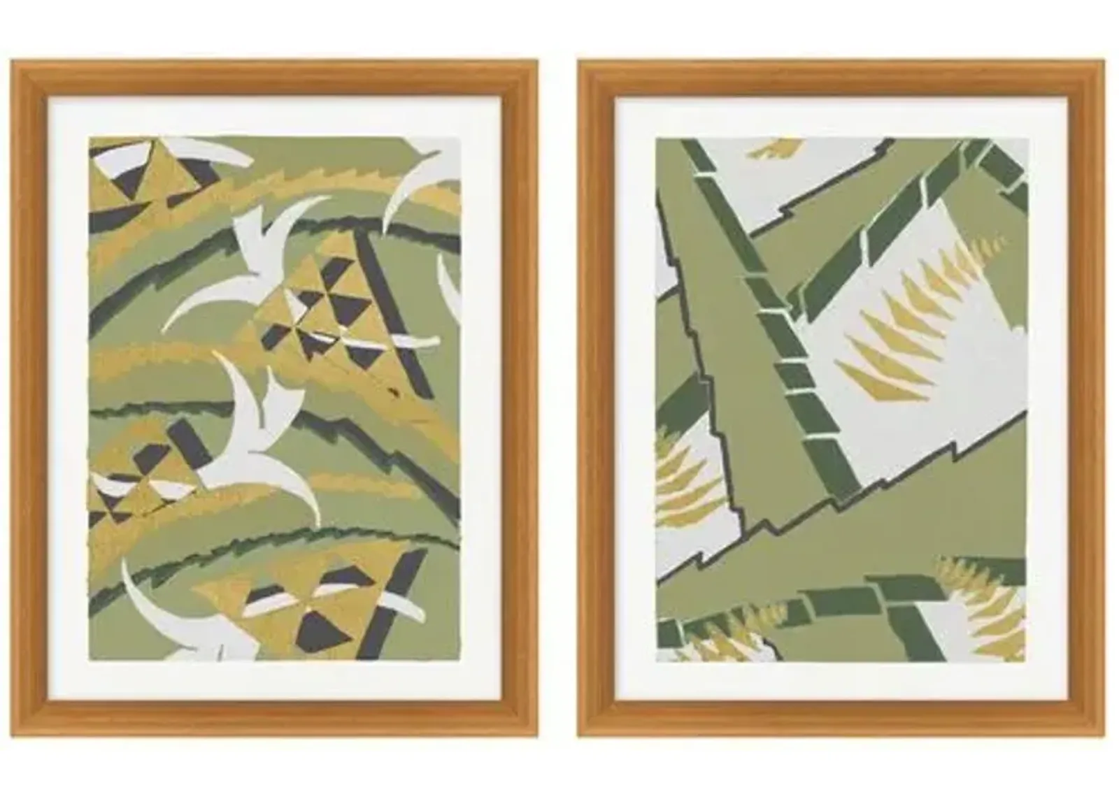 Gilded Pattern 1-2 Diptych - Green