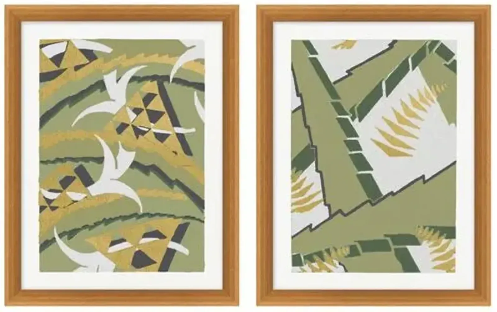 Gilded Pattern 1-2 Diptych - Green