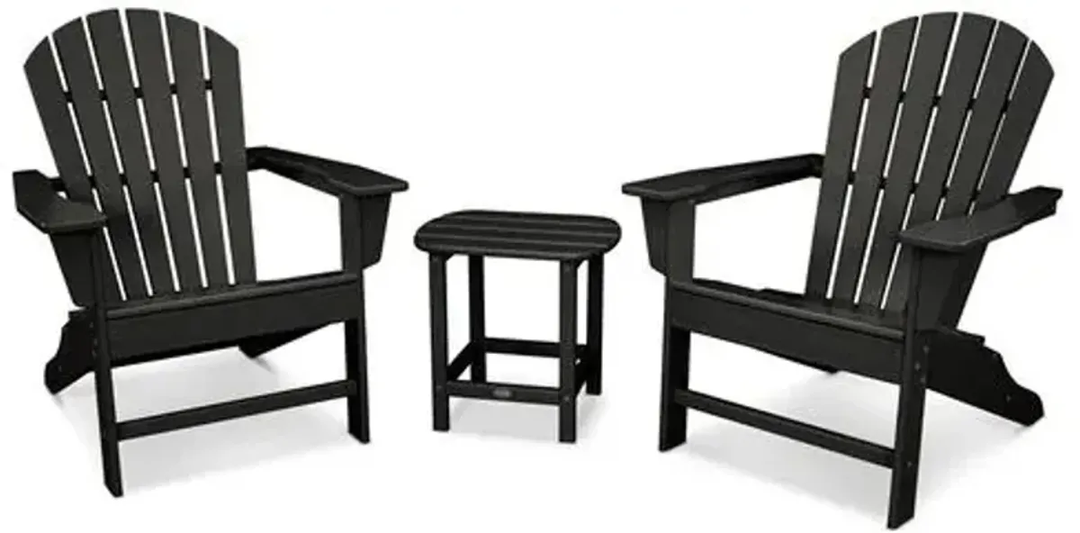 South Beach 3-Pc Adirondack Set - Black