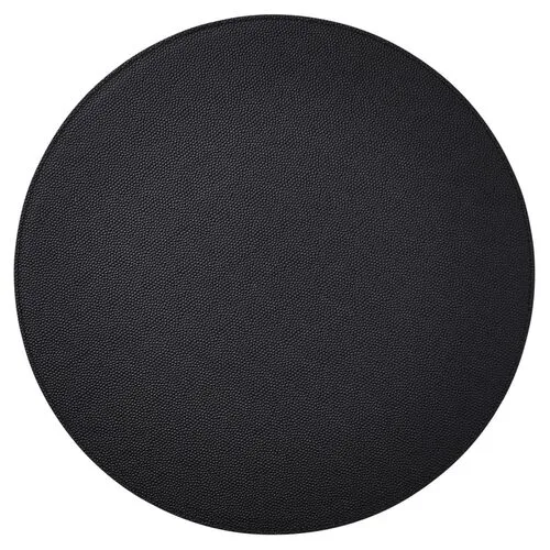 Set of 4 Faux-Shagreen Place Mats - Black - Kim Seybert