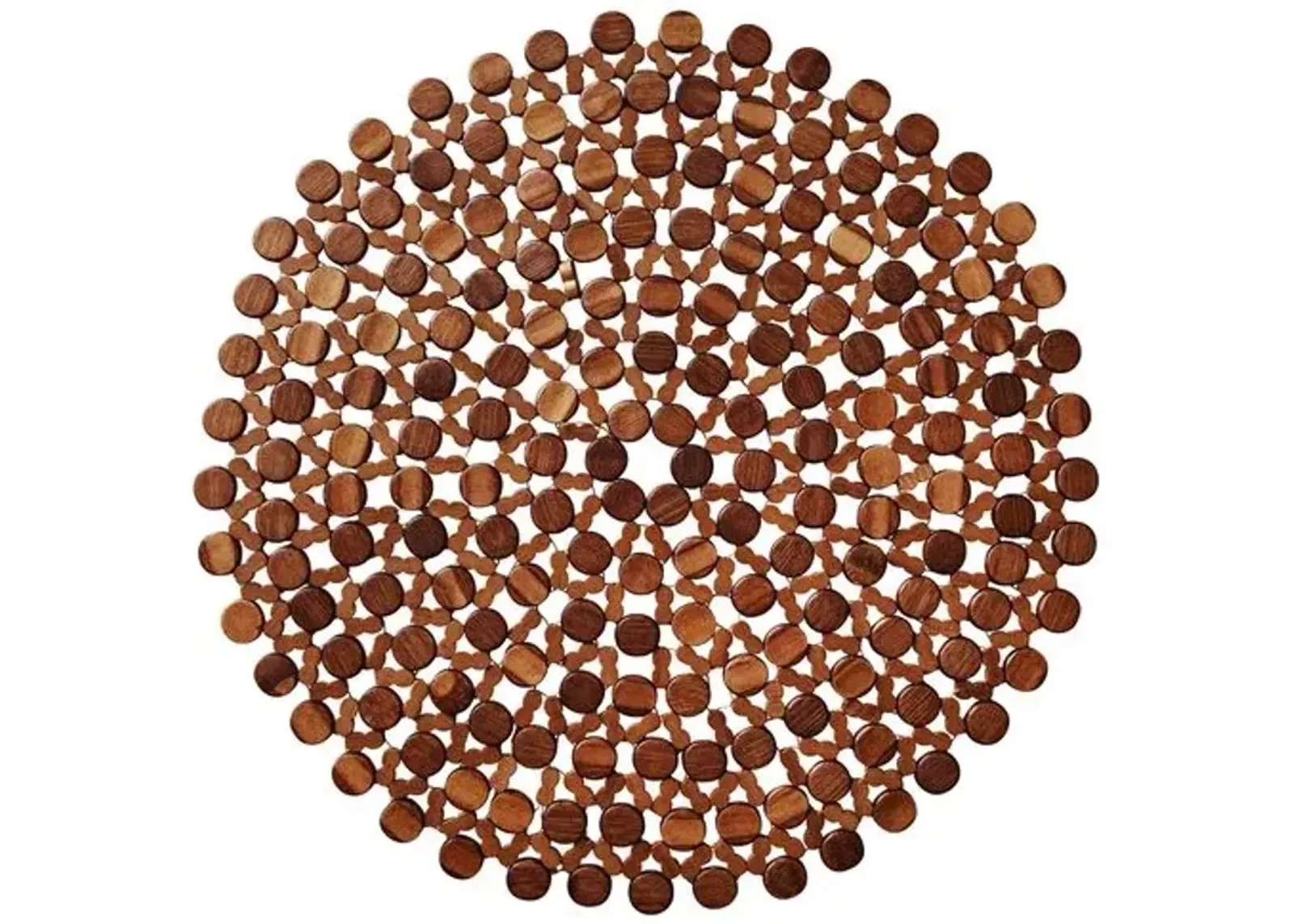 Set of 4 Round Place Mats - Brown - Kim Seybert