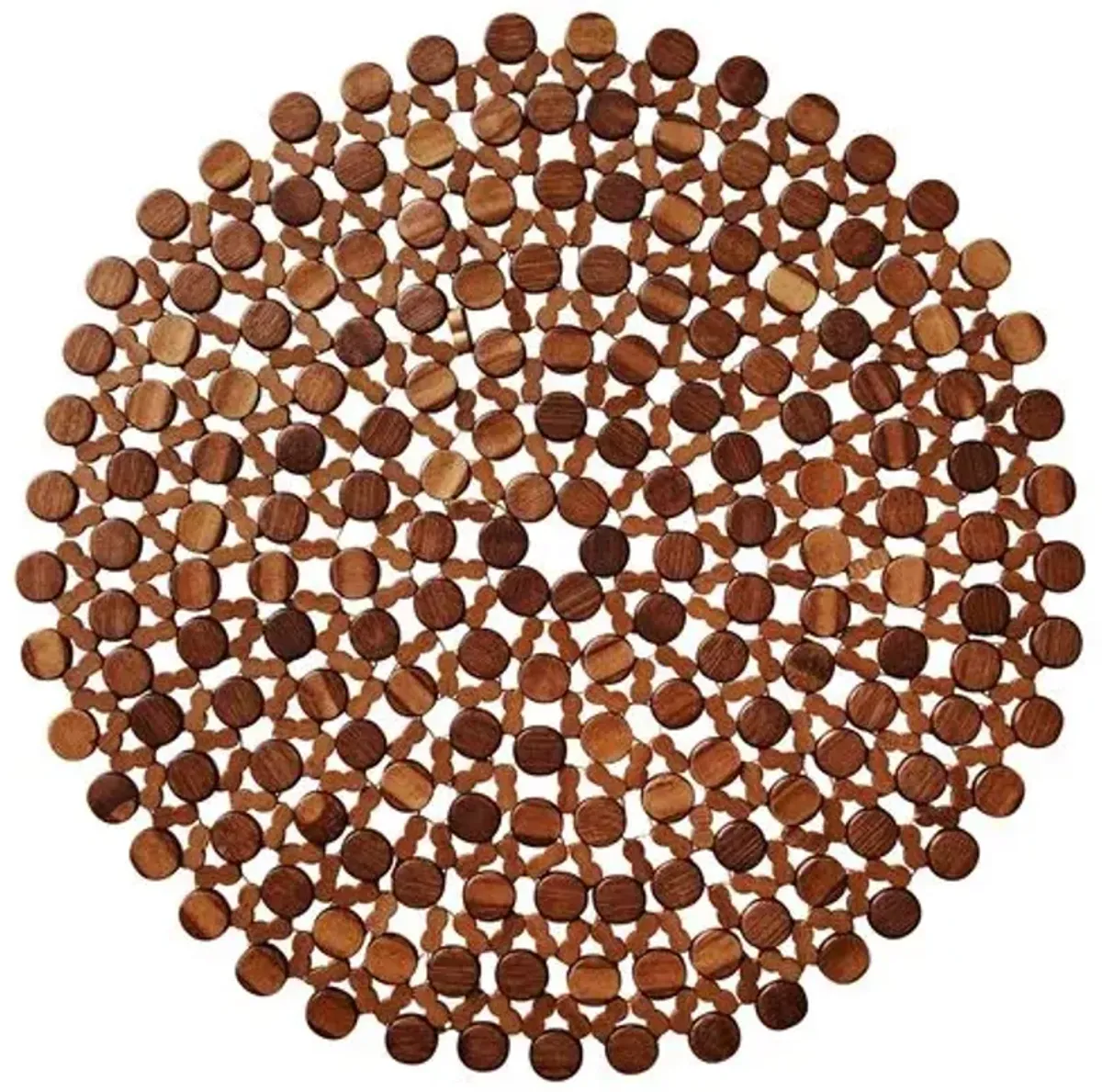 Set of 4 Round Place Mats - Brown - Kim Seybert