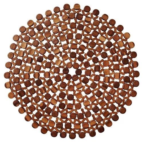 Set of 4 Round Place Mats - Brown - Kim Seybert