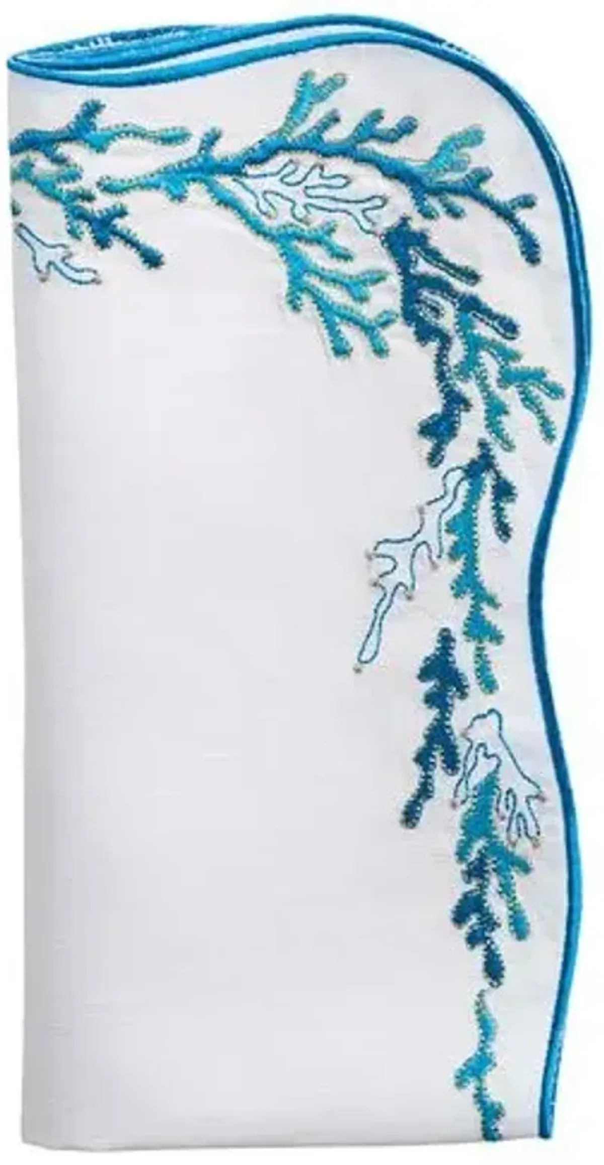 Set of 4 Reef Dinner Napkins - Turquoise - Kim Seybert - Blue