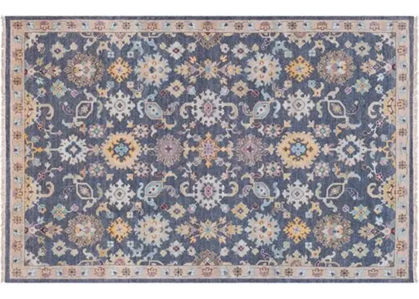 Urdin Hand-Knotted Rug - Slate - Blue - Blue