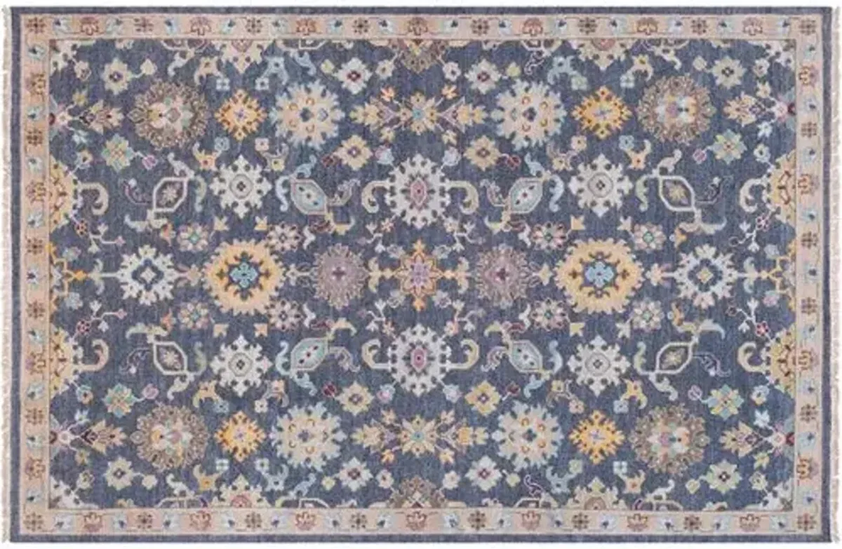 Urdin Hand-Knotted Rug - Slate - Blue - Blue