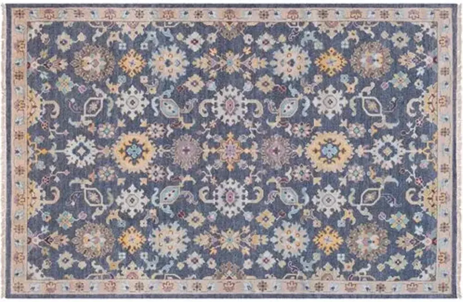 Urdin Hand-Knotted Rug - Slate - Blue - Blue