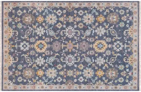 Urdin Hand-Knotted Rug - Slate - Blue - Blue