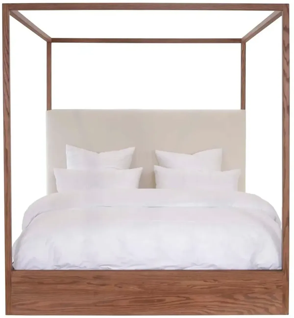 Eastern Canopy Bed, Oak/Ivory Linen
