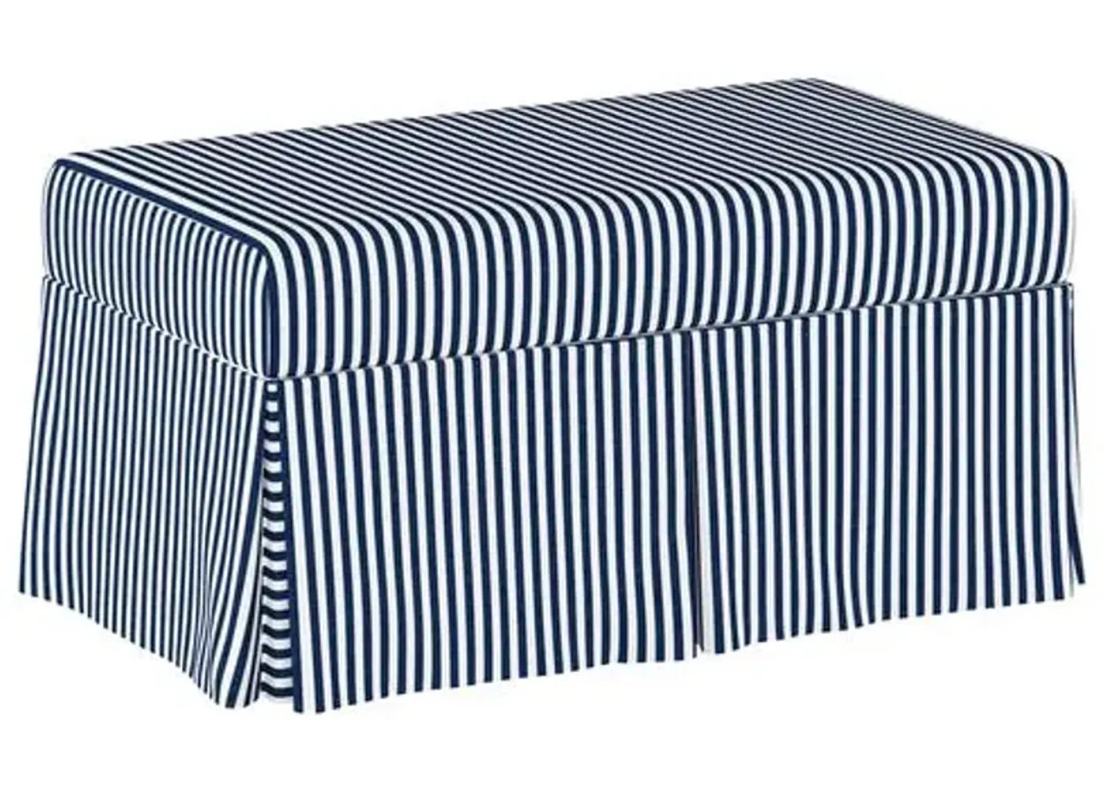 Hayworth Storage Bench - Stripe - Handcrafted in the USA - Blue