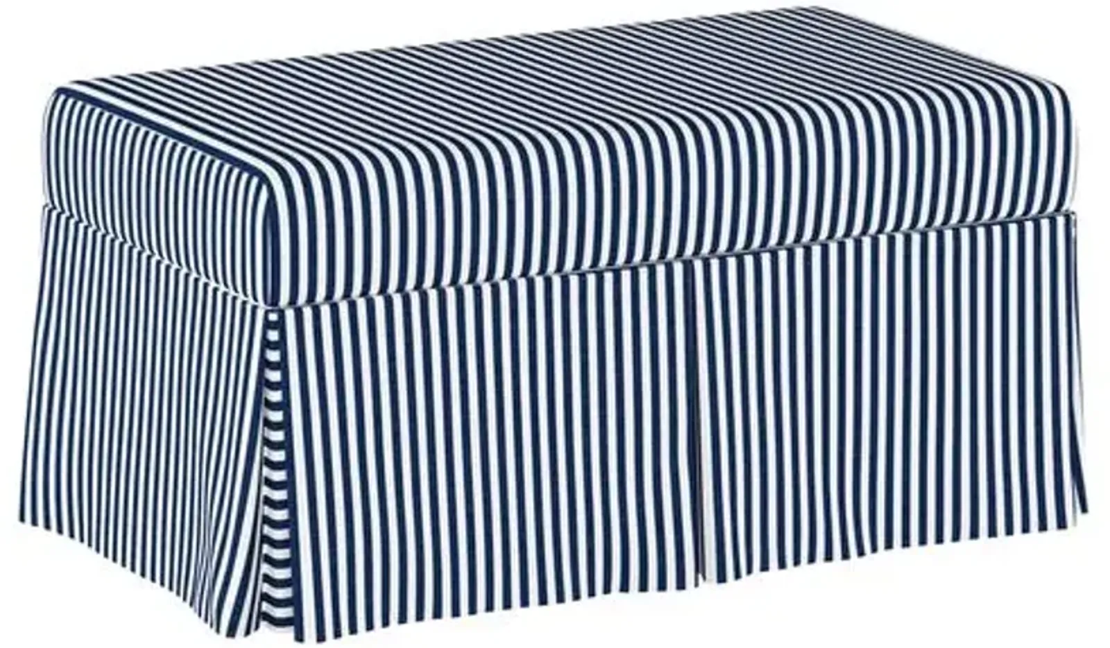 Hayworth Storage Bench - Stripe - Handcrafted in the USA - Blue