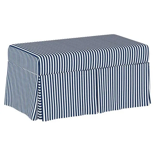 Hayworth Storage Bench - Stripe - Handcrafted in the USA - Blue