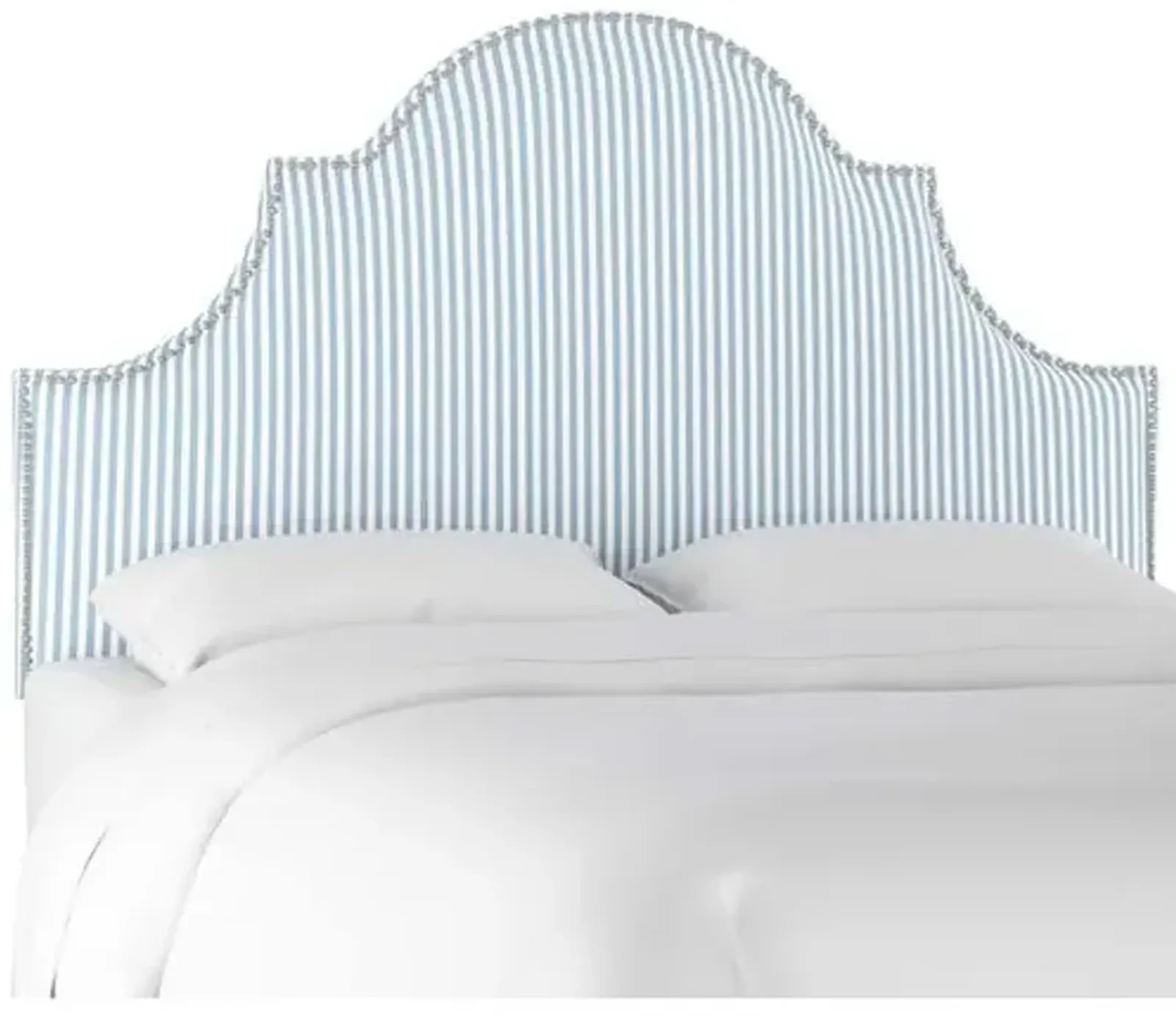 Hedren Headboard - Ticking Stripe - Handcrafted - Blue